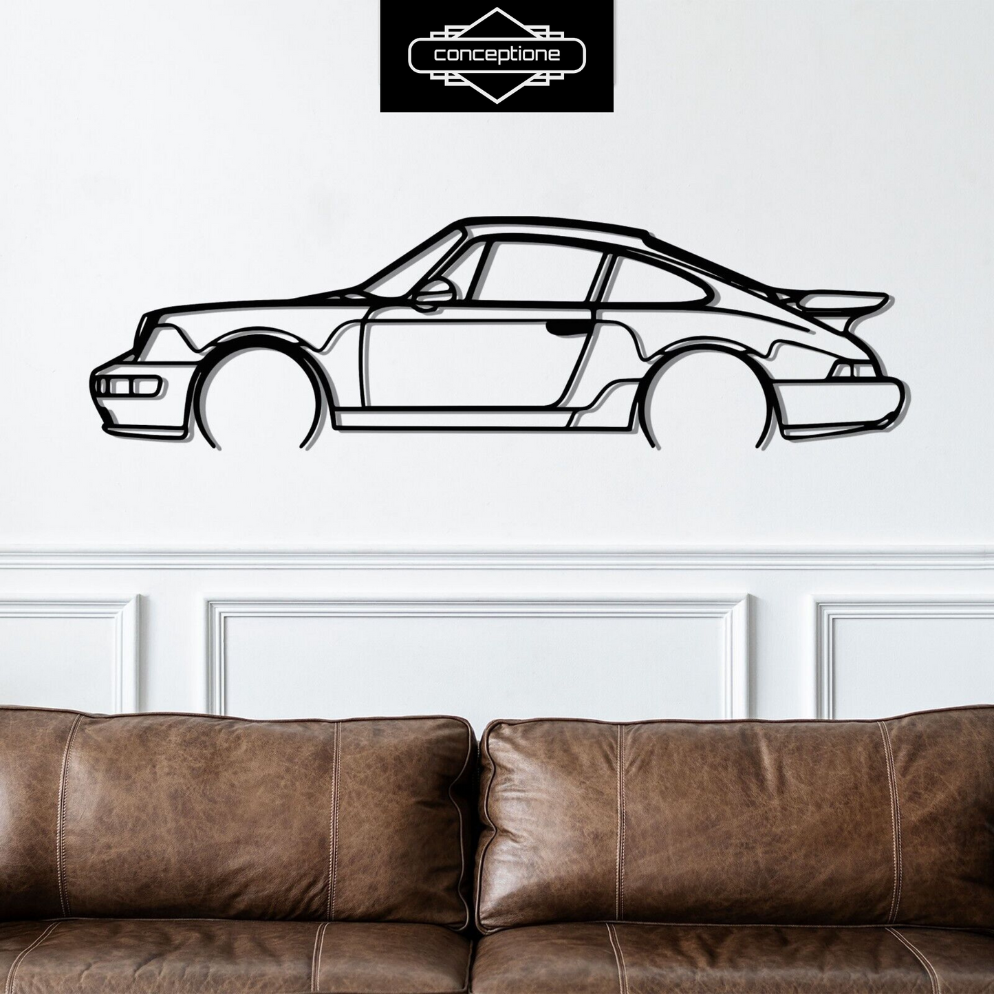 PORSCHE 964, Metal Wall Decoration, Car Silhouette, Metal Car Wall Art