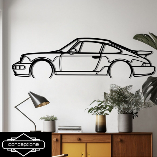 PORSCHE 964, Metal Wall Decoration, Car Silhouette, Metal Car Wall Art