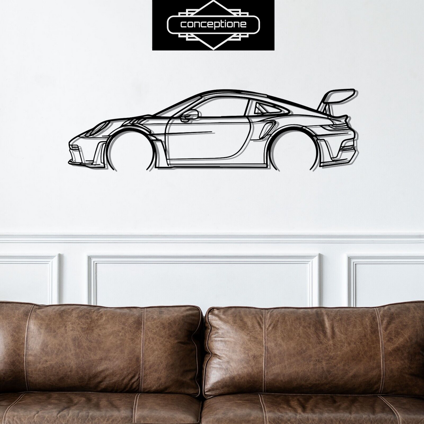 PORSCHE GT3, Metal Wall Decoration, Car Silhouette, Metal Car Wall Art