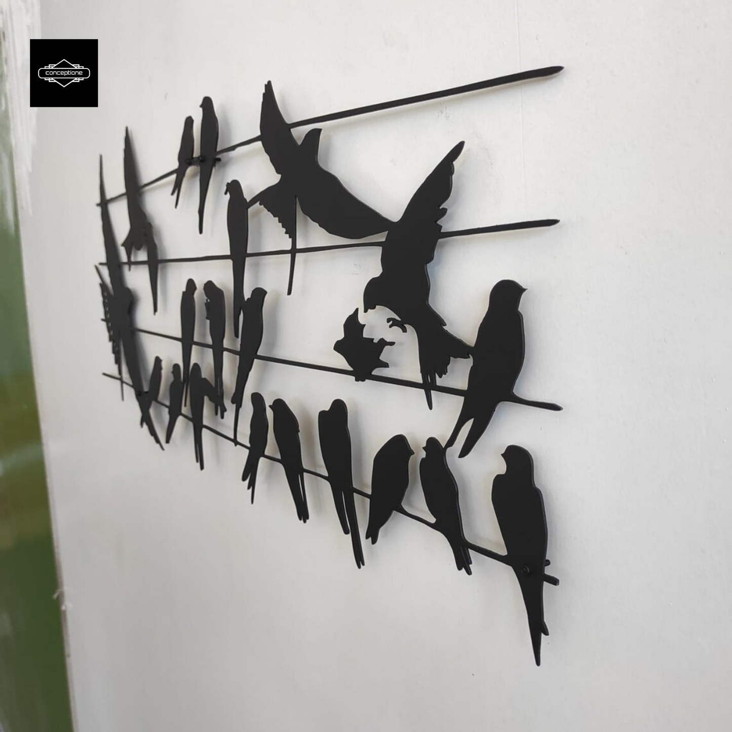 Birds on Branch Home Metal Wall Decoration