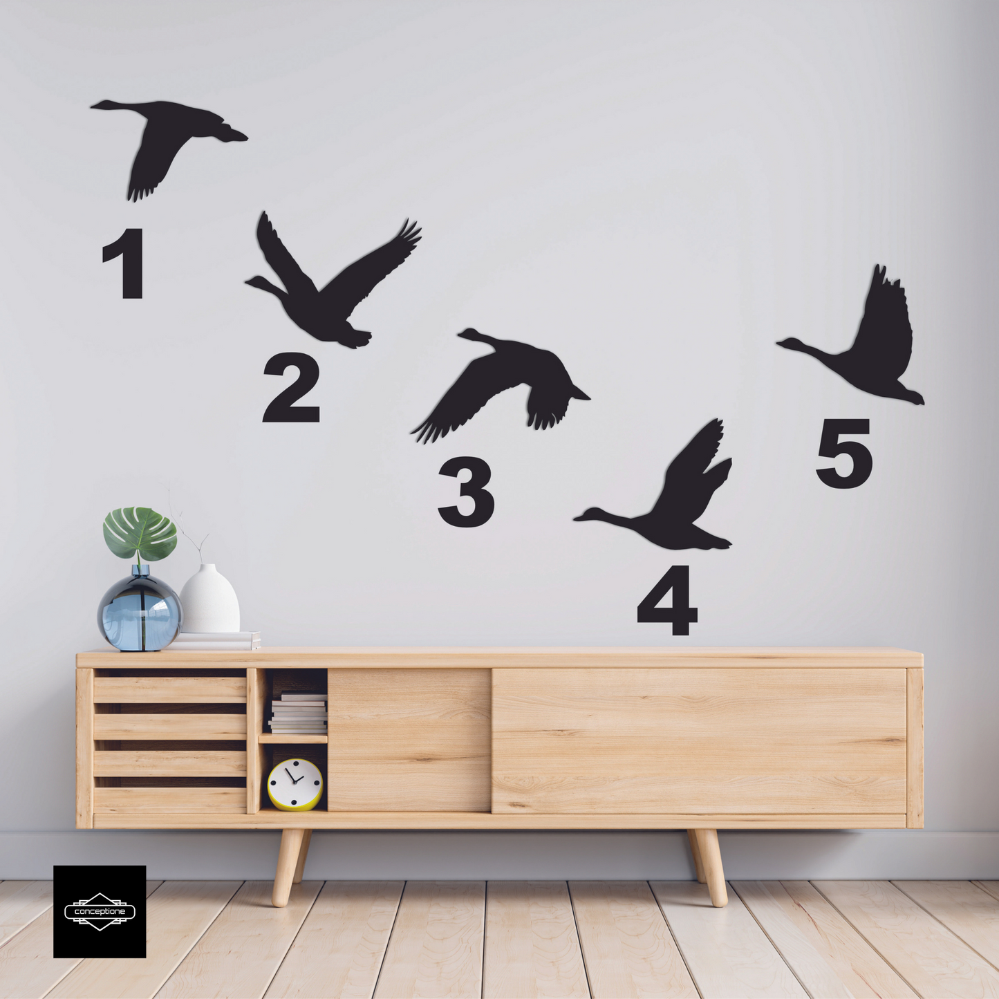 Geese Birds Family Art Home Metal Wall Decoration