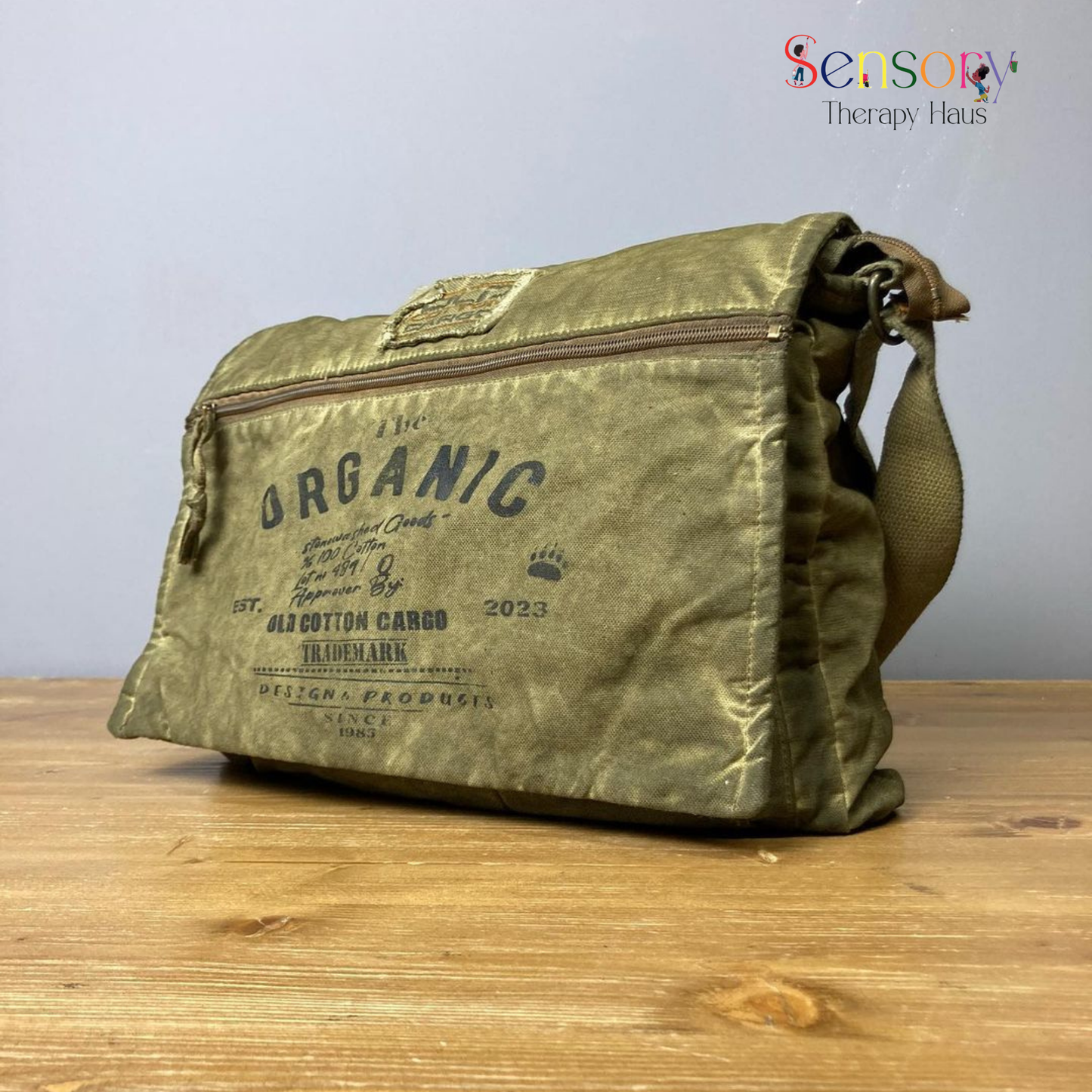 Old Cotton Cargo Bag, Handmade, Shabby Canvas, Vintage