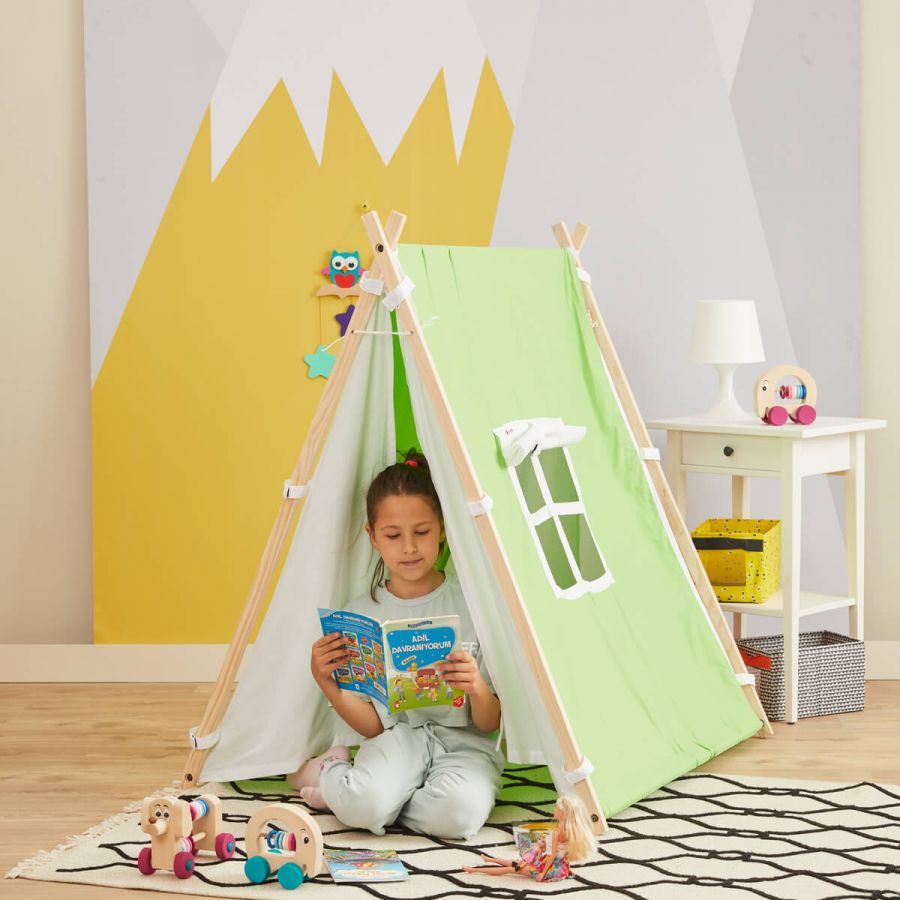 Wooden Children's Play Tent - Playhouse