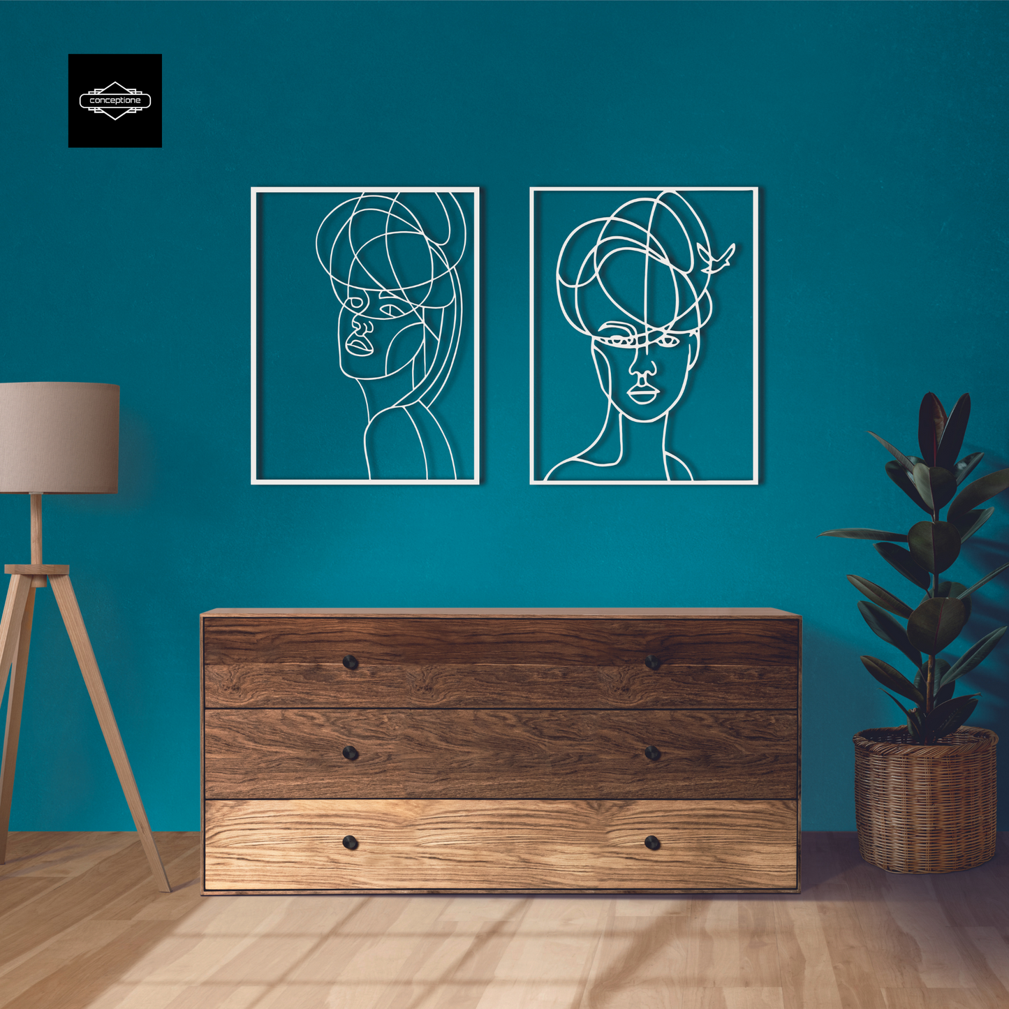 Minimalist Metal Woman Line Art Home Metal Wall Decoration