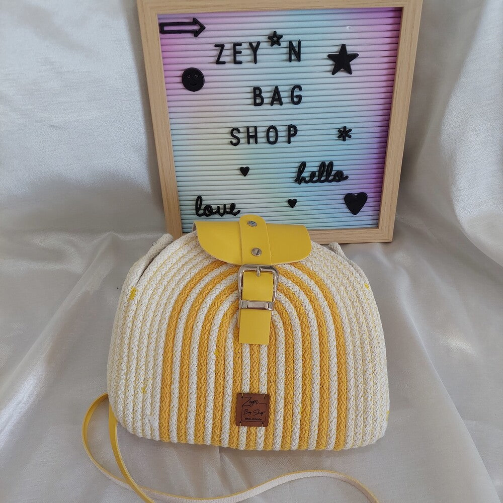 Yellow Cotton Bag, Hand Women Bag,Vintage